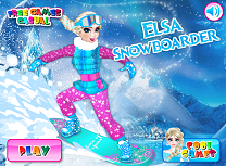 Elsa se da cu snowboardul